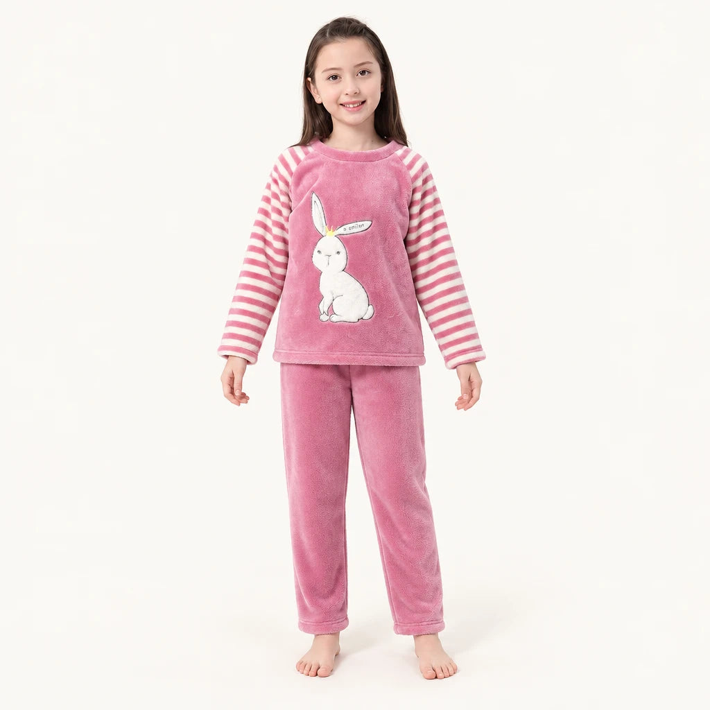 Pyjama Enfant Flanelle Motif Panda Ou Lapin