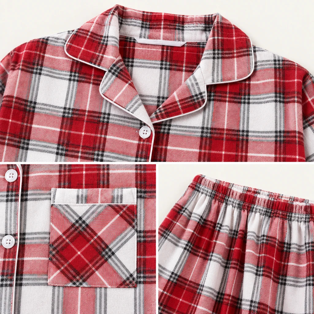 Pyjama Femme En Flanelle De Coton À Carreaux