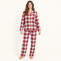Pyjama Femme En Flanelle De Coton À Carreaux