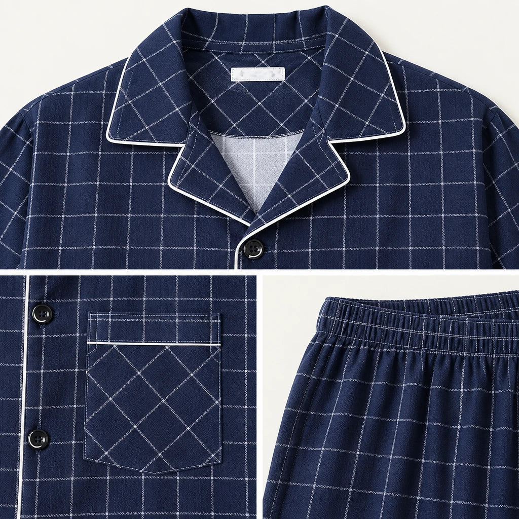 Pyjama Homme Coton Carreaux
