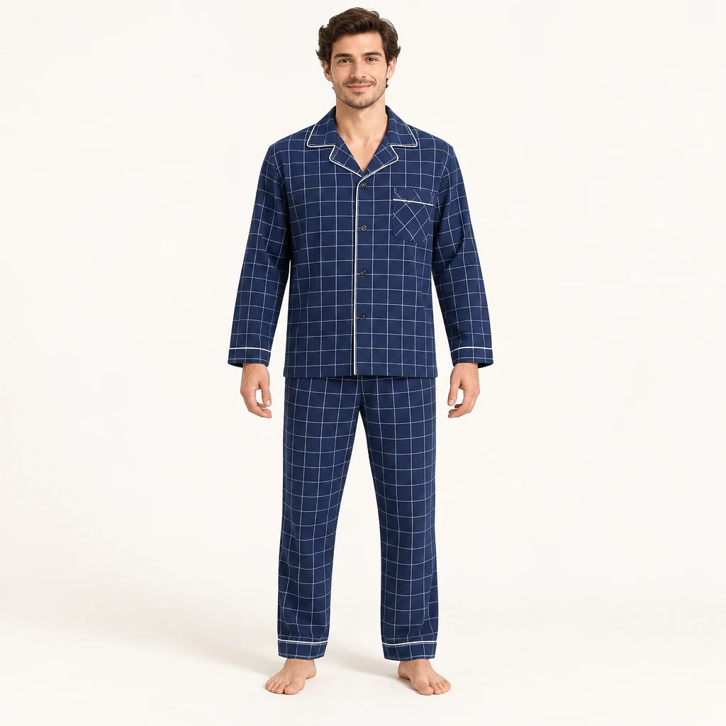 Pyjama Homme Coton Carreaux