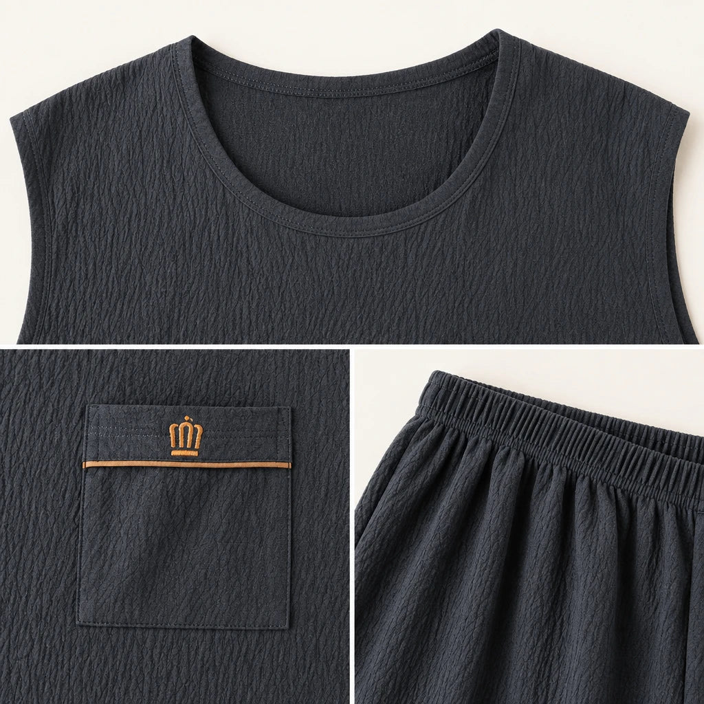 Pyjama Homme Sans Manches En Coton