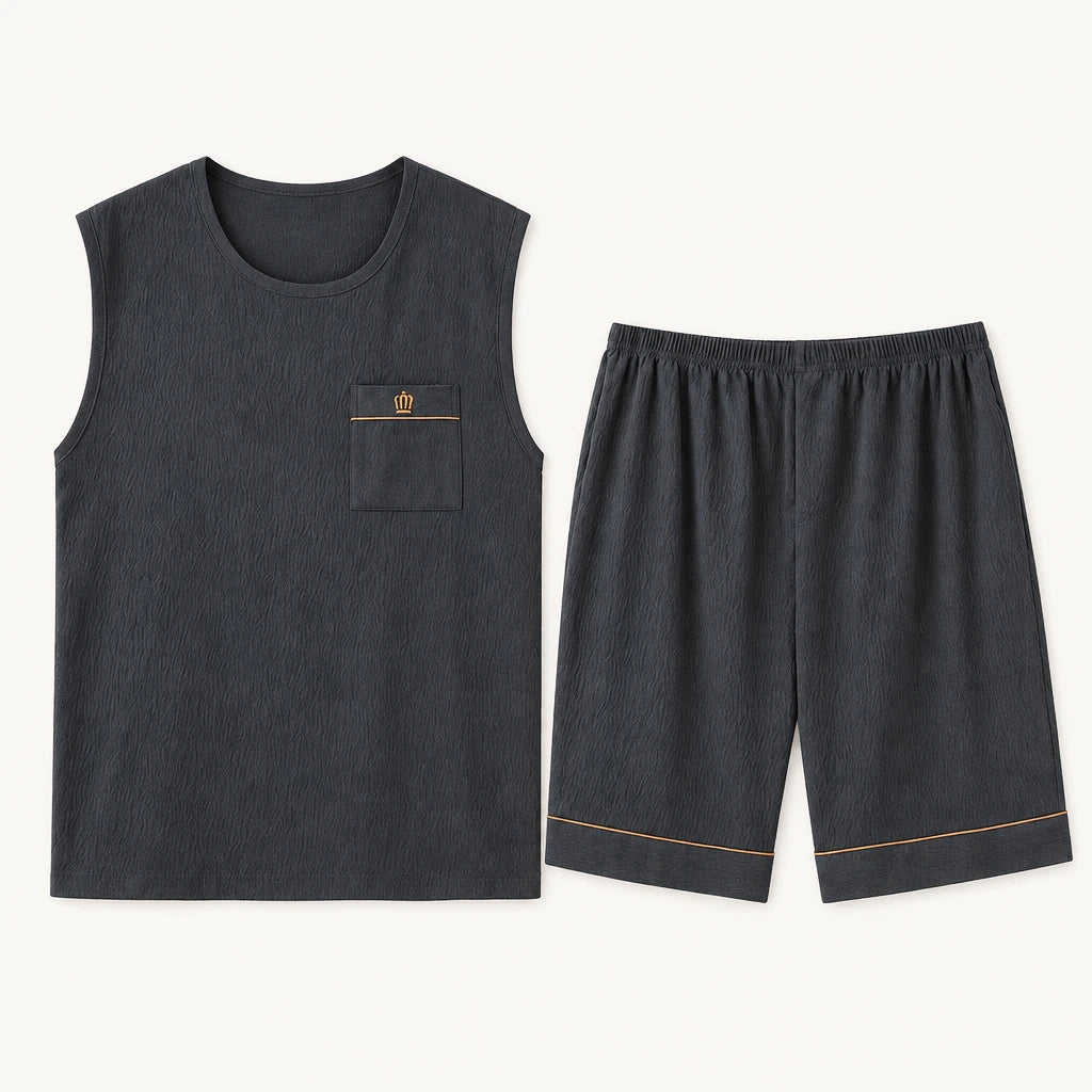 Pyjama Homme Sans Manches En Coton