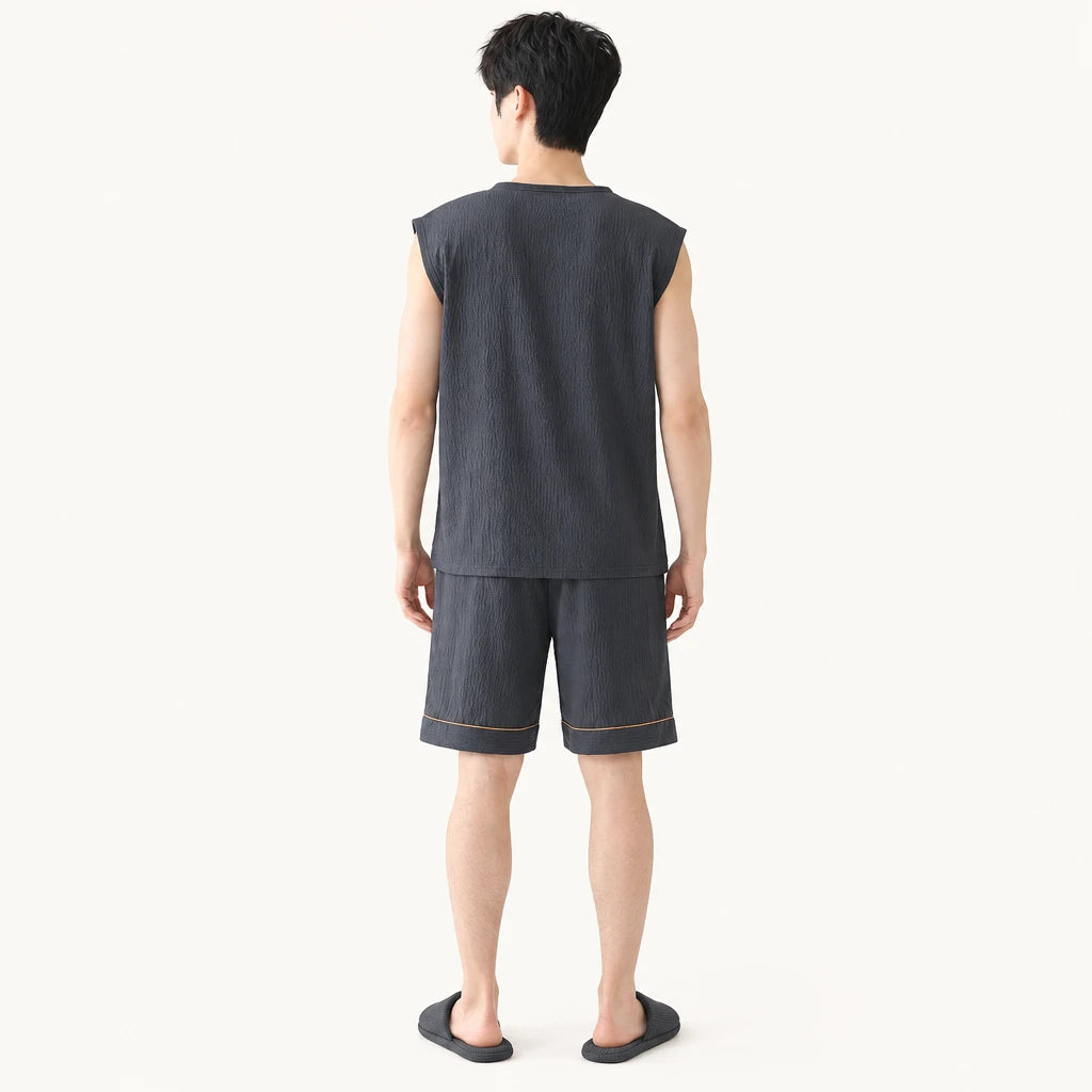 Pyjama Homme Sans Manches En Coton