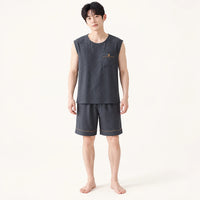 Pyjama Homme Sans Manches En Coton