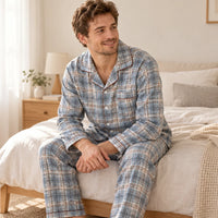 Pyjama Vêtements De Nuit Homme Carreaux En Coton