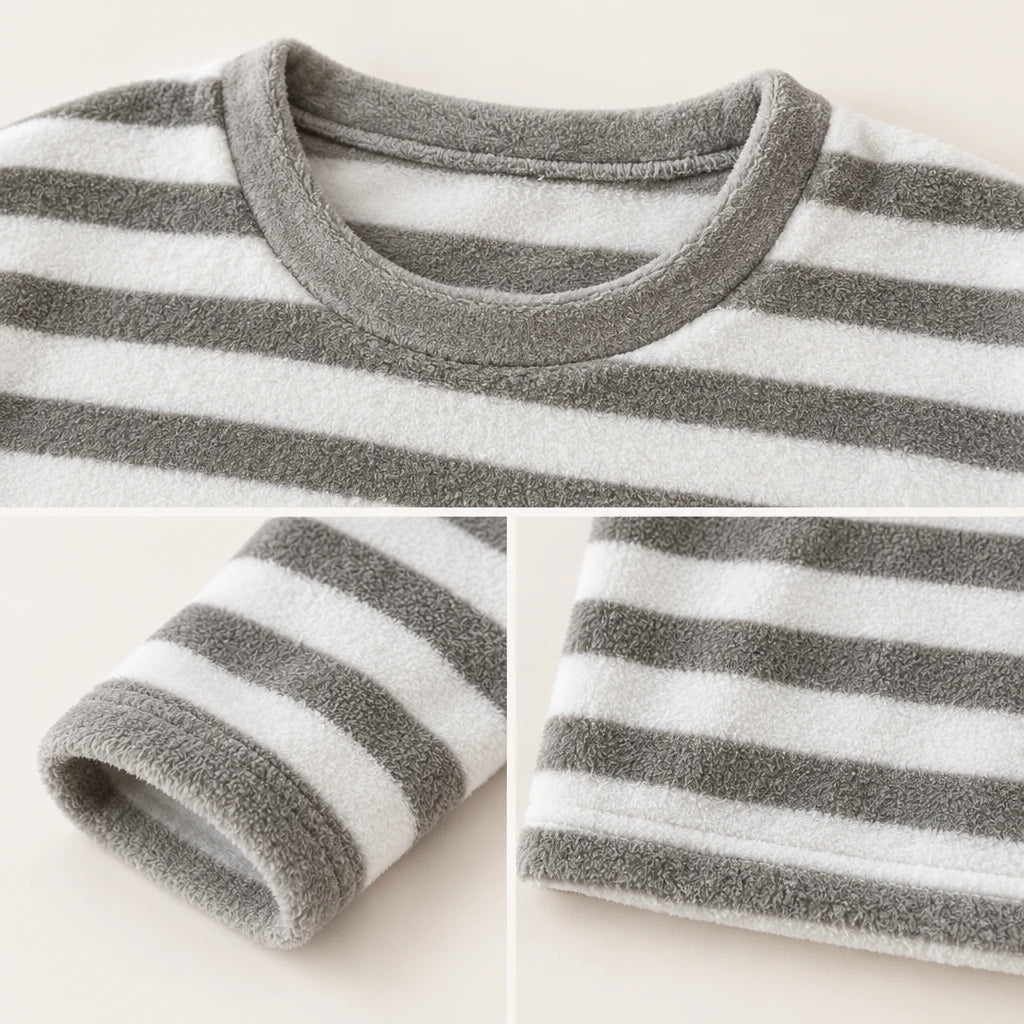 Pyjama Vêtements De Nuit Polaire Homme Rayé