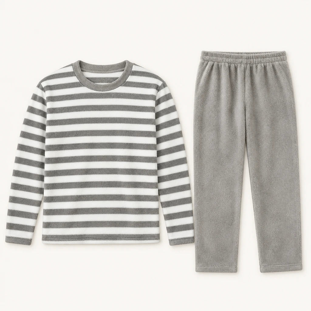 Pyjama Vêtements De Nuit Polaire Homme Rayé