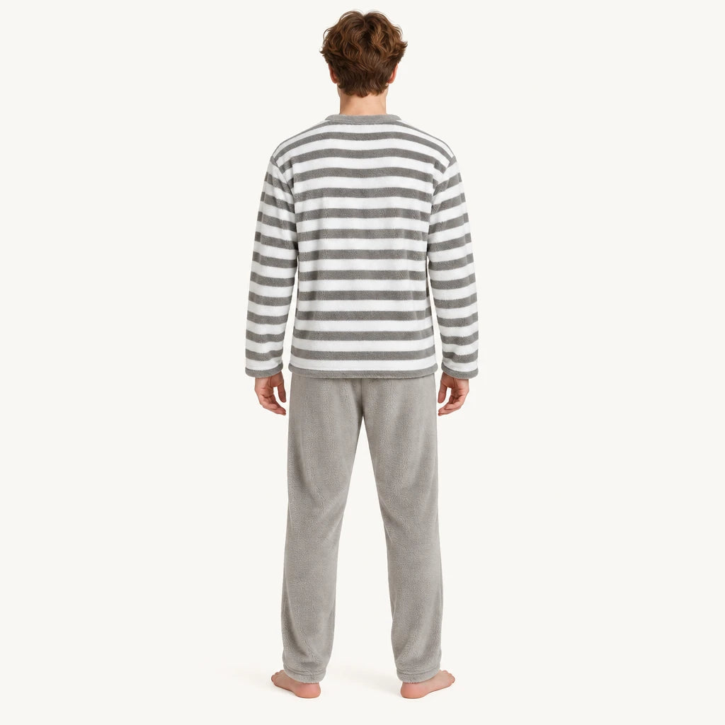 Pyjama Vêtements De Nuit Polaire Homme Rayé