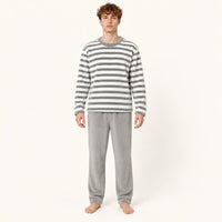 Pyjama Vêtements De Nuit Polaire Homme Rayé