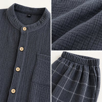 Pyjamas Homewear Style Japonais Couple En Crêpe De Coton