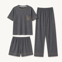 T-Shirt Pyjama Homme Coton Côtelé