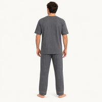 T-Shirt Pyjama Homme Coton Côtelé